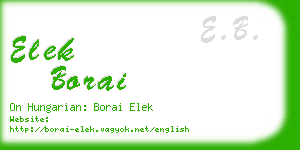 elek borai business card